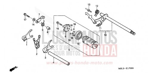 BARILLET DE SELECTION NT650VW de 1998